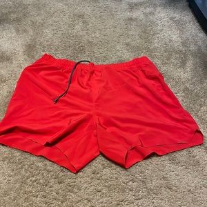 All in motion red 5” running shorts like new